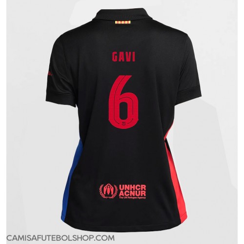 Camisa de time de futebol Barcelona Paez Gavi #6 Replicas 2º Equipamento Feminina 2024-25 Manga Curta